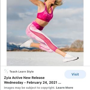 Zyia Active Fuschia Hendrix Mesh Light n Tight Hi Rise Legging 14-16